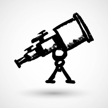 Tripod teleskop el tarzı çizilmiş