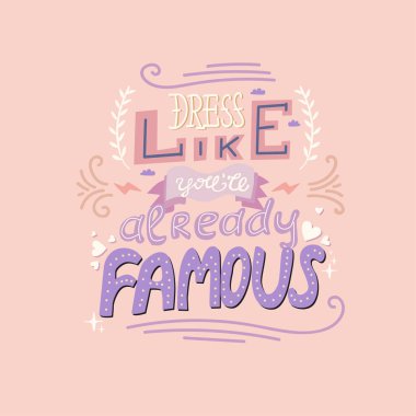 Kaligrafi harflerini motive eden komik el çizimi vektörü. Kağıtlar, motivasyon posterleri ve tişörtler için ilham verici bir söz.