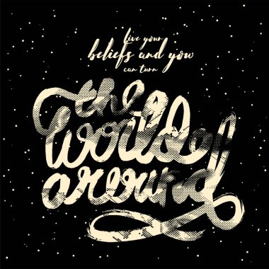 Hayat ve mutluluk için motivasyon ile yazı.