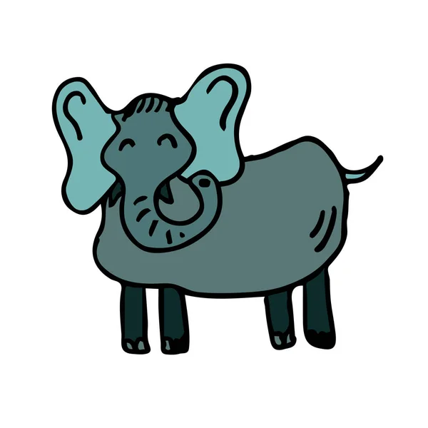 Lindo Elefante Aislado Sobre Fondo Blanco — Vector de stock