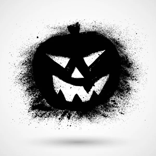 Grunge Halloween Pumpkin Icon Isolated White Background — Stock Vector