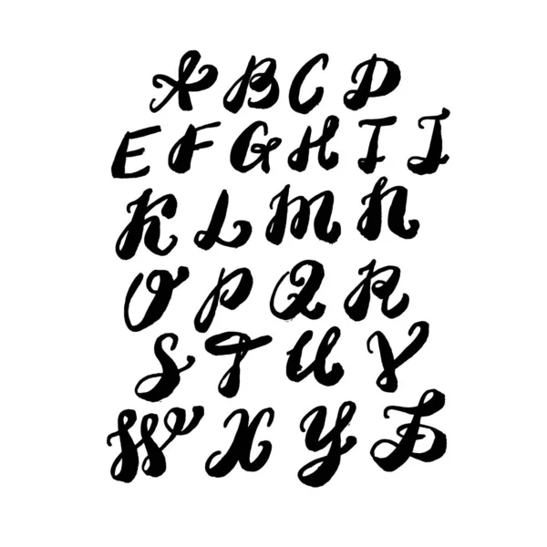 Polices Alphabet Dessinées Main Style Pinceau Acrylique Vectoriel — Image vectorielle