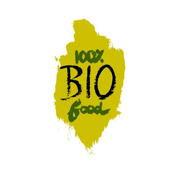 Gesundes Bio Lebensmittel Label Für Vegetarisches Restaurant Veganes Café Menü — Stockvektor