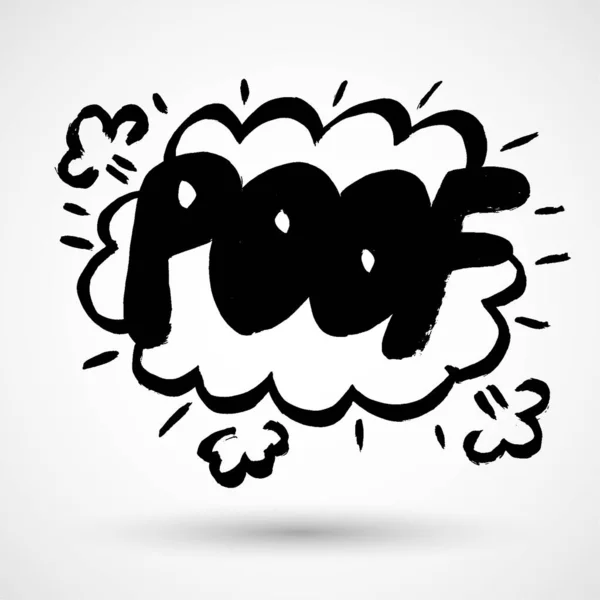 Beyaz Arka Plan Üzerinde Izole Poof Grunge Karikatür Ünlem — Stok Vektör