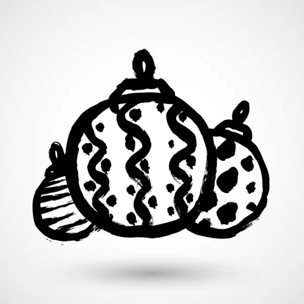 Grunge Kerst Ballen Illustratie — Stockvector