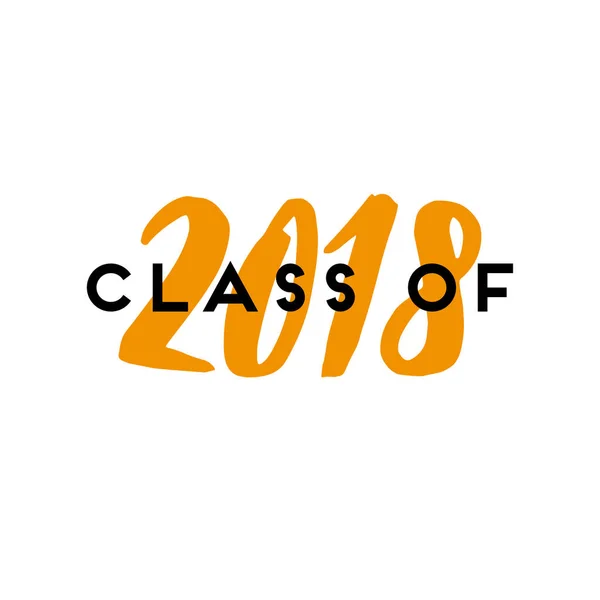 Class 2018 Lettering Graduation Logo — Stock Vector