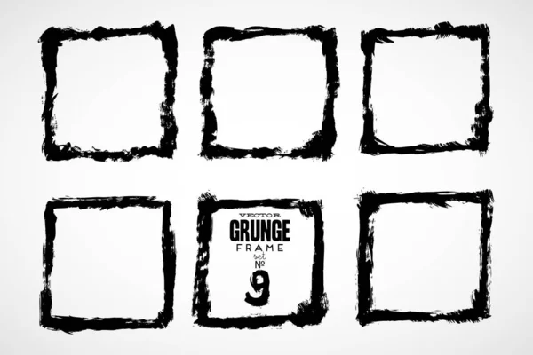 Grunge Πλαίσια Ορίσετε Στο Χέρι Συρμένο Στυλ — Διανυσματικό Αρχείο