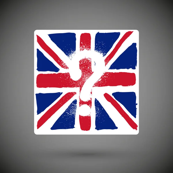 Концепция Референдума Брексите Великобритании Флагом Вопросительным Знаком Символизирующим Неопределенность — стоковый вектор