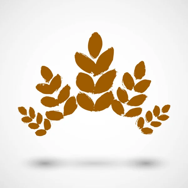 Ikona Pšenice Izolovaných Bílém Pozadí — Stockový vektor
