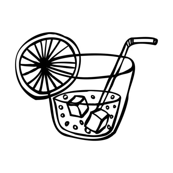 Cocktail Pictogram Geïsoleerd Witte Achtergrond — Stockvector