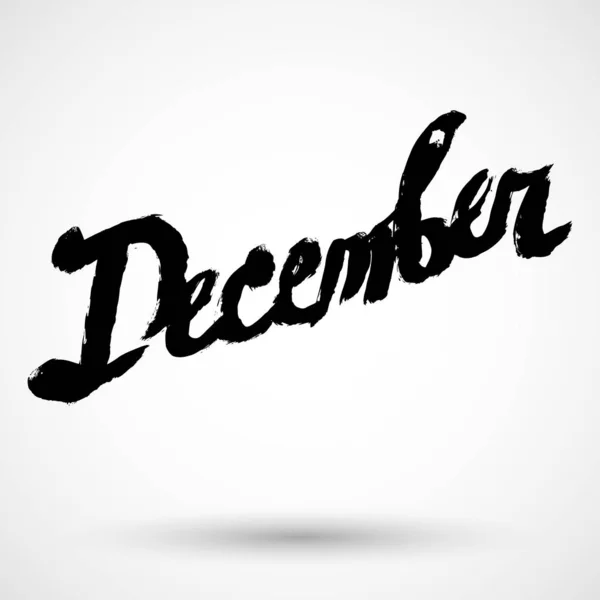Dezembro Detalhada Moderna Caligrafia Caneta Lettering — Vetor de Stock
