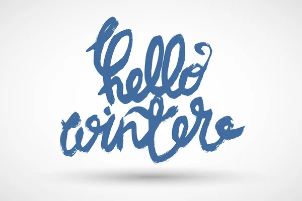 Hello Téli Handlettering Felirat — Stock Vector