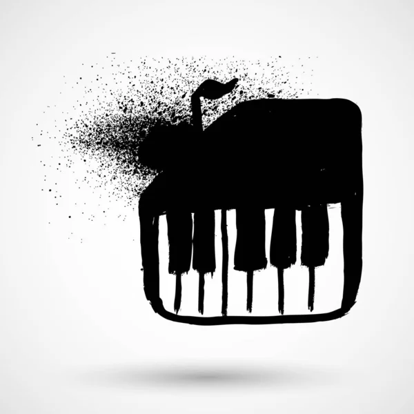 Teclado Piano Musical Aislado Sobre Fondo Blanco — Vector de stock