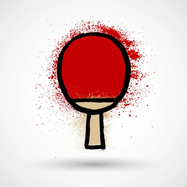 Icona Della Racchetta Ping Pong Grunge — Vettoriale Stock