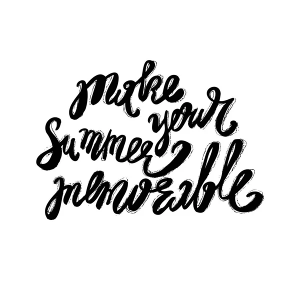 Hand Lettering Inspirational Quote Summer — Stock Vector