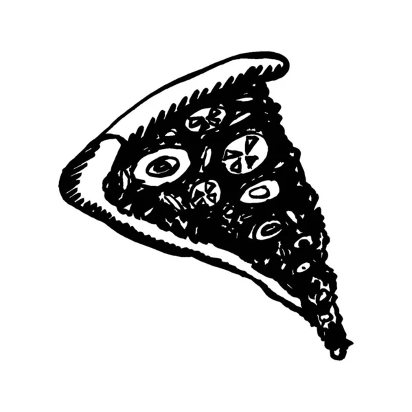 Один Шматочок Піци Ізольовано Білому Тлі — стоковий вектор