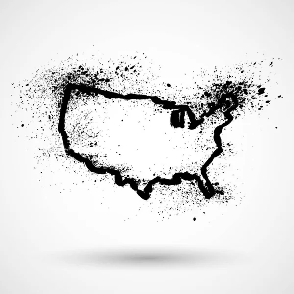 Grunge Usa Map Isolated White Background — Stock Vector