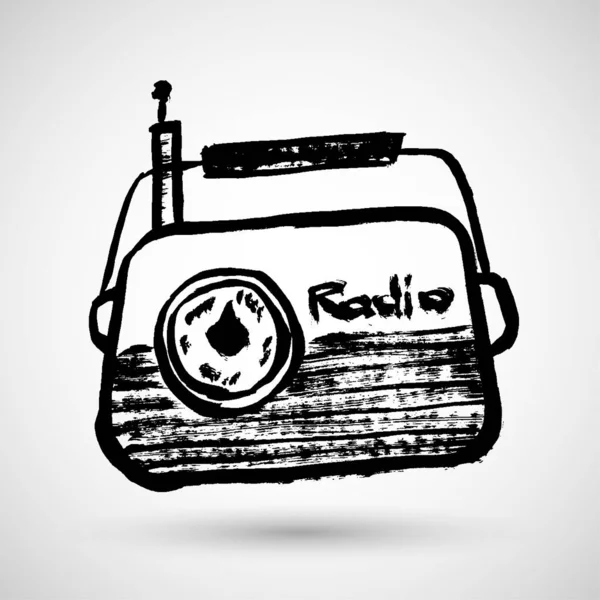 Icono Radio Aislado Sobre Fondo Blanco — Vector de stock
