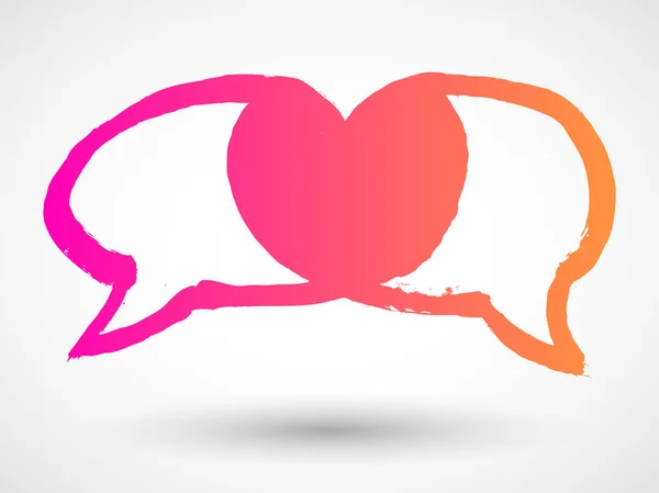 Valentines Speech Bubble Icon Isolated White Background — Stock Vector