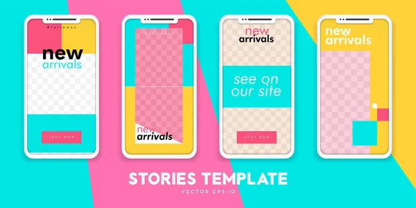 Editierbare Vorlagen Für Instagram Stories Moderner Stil — Stockvektor