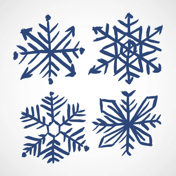 Гранд Сніжинки Ізольовані Білому Тлі — стоковий вектор