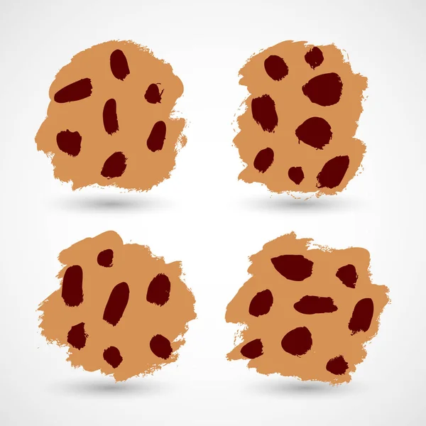 Galletas Grunge Aisladas Sobre Fondo Blanco — Vector de stock