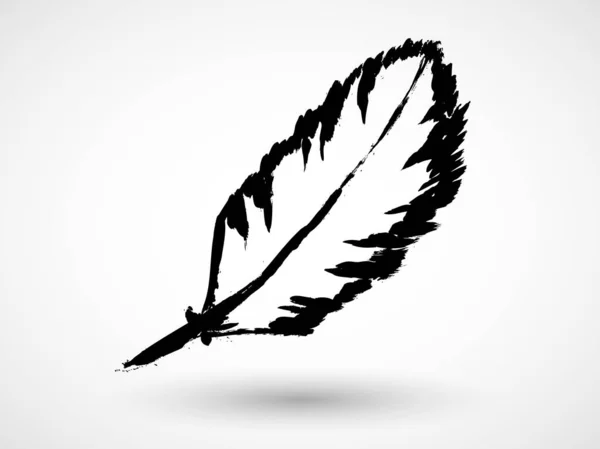 Plume Oiseau Dans Style Grunge — Image vectorielle