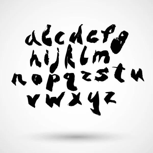 Vektor Pinsel Stil Handgezeichnete Alphabet Schrift — Stockvektor