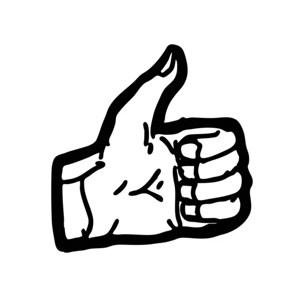 Synes Godt Thumbs Symbol Håndtegnet – Stock-vektor
