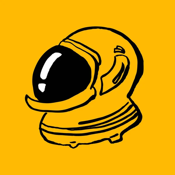 Astronautenhelm Auf Gelbem Hintergrund — Stockvektor