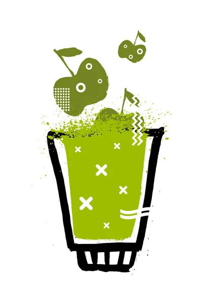 Apple Juice Splash Simple Style — Stock Vector