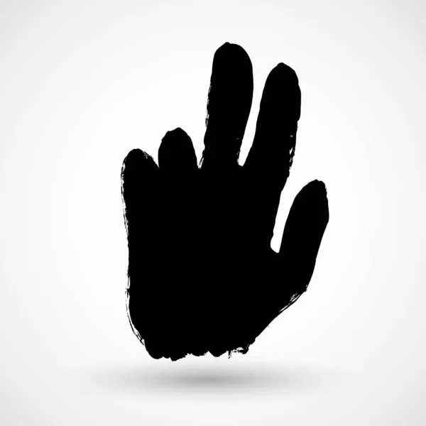 Grunge Hand Isolerade Vit Bakgrund — Stock vektor