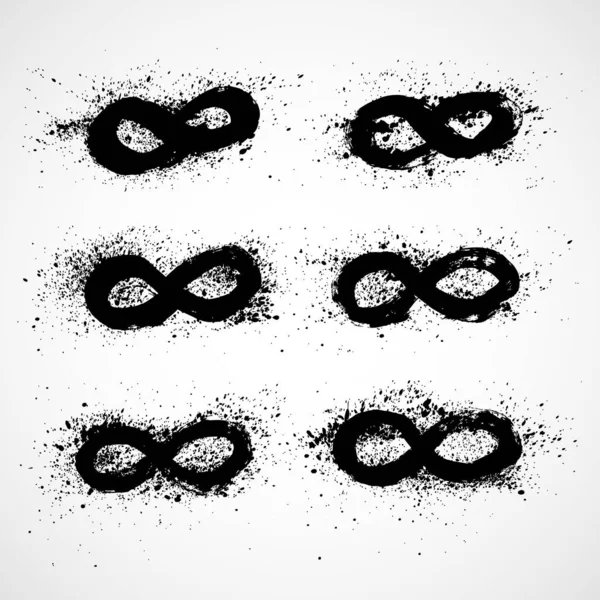 Infinity Symboler Stökigt Stil — Stock vektor