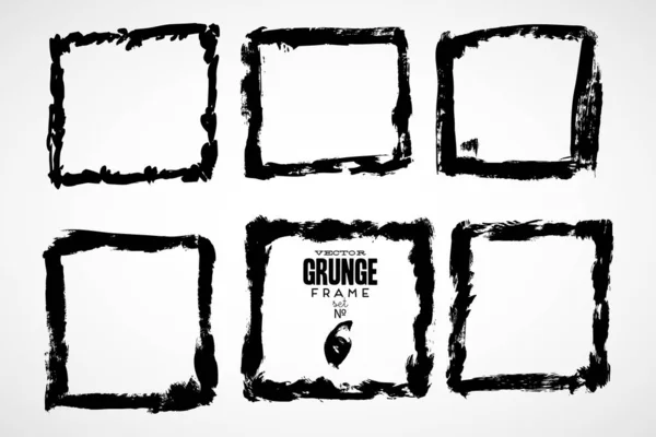 Grunge Frames Collezione Isolata Sfondo Bianco — Vettoriale Stock