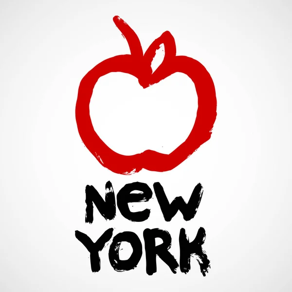 New York City Etiket Big Apple — Stok Vektör