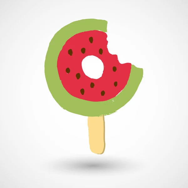 Dulces Sandía Dibujados Mano Sobre Fondo Blanco — Vector de stock