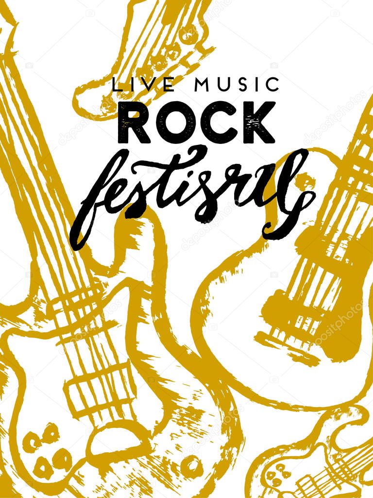 Rock festival poster. Rock and Roll graphic.