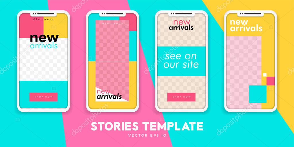 Editable Instagram Stories templates. Modern style.