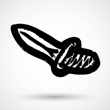 Beyaz arka plan üzerinde izole bıçak grunge simgesi