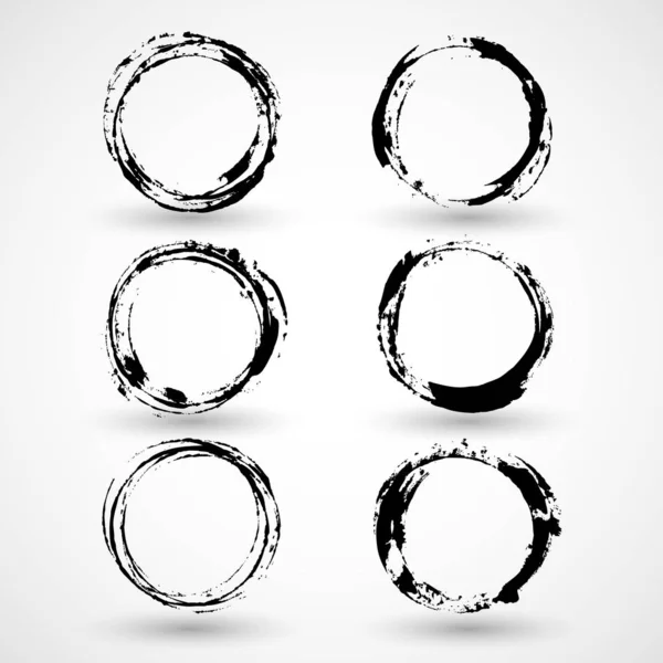 Encre Vectorielle Grunge Cadres Cercle — Image vectorielle