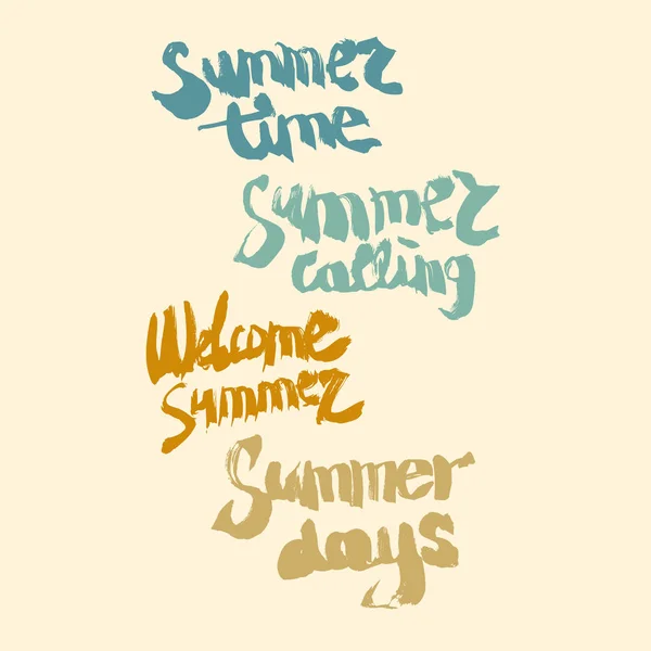 Hand Getekende Typografie Belettering Zinnen Zomer — Stockvector