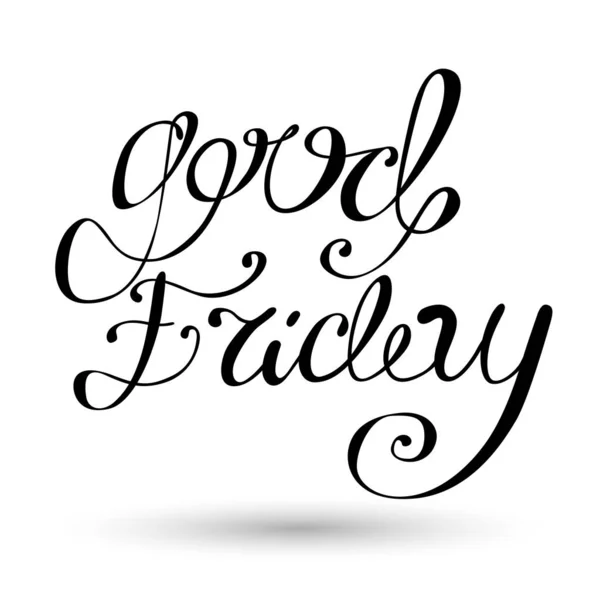 Good Friday Lettering Isolated White Background — Stock Vector