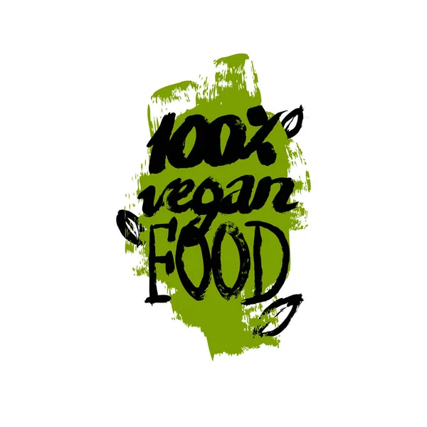 Etykieta Zdrowej Ekologicznej Żywności Wegetariańskiej Restauracji Menu Café Wegańskie — Wektor stockowy