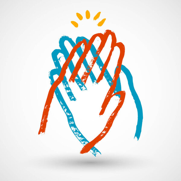 Vector Grunge Applause icon isolated on white background