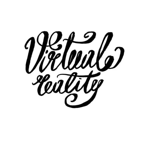 Virtuele Realiteit Kalligrafie Geïsoleerd Witte Achtergrond — Stockvector