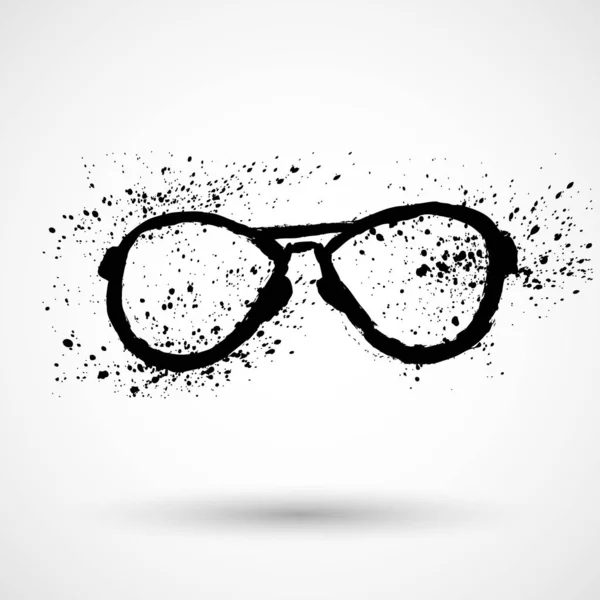 Szemüvegek Jel Elszigetelt Fehér Background — Stock Vector