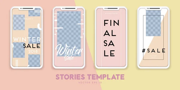 Plantillas Editables Instagram Stories Estilo Moderno — Vector de stock