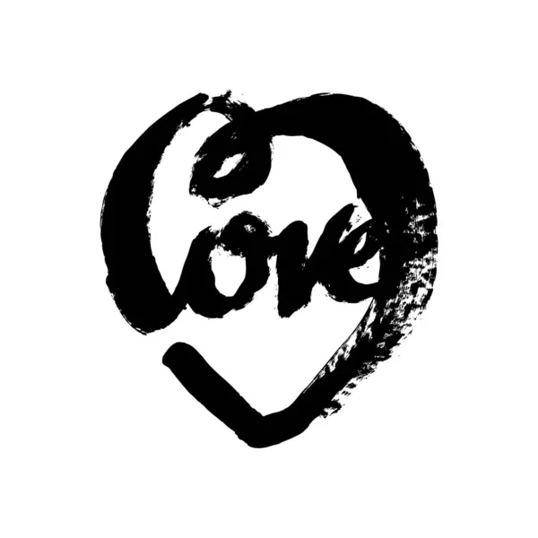 Cinta Grunge Tinta Konsep Kaligrafi - Stok Vektor