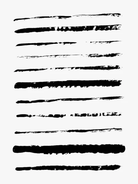 Set Grunge Brush Strokes — Stock Vector