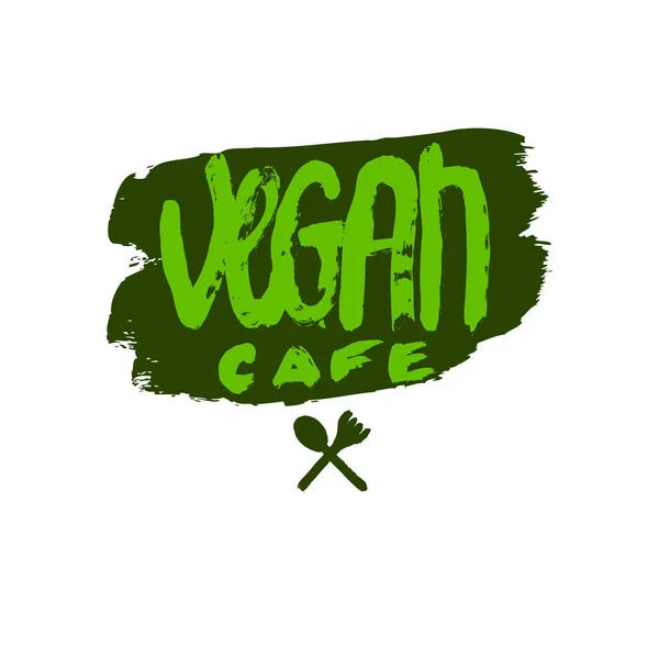 Etykieta Zdrowej Ekologicznej Żywności Wegetariańskiej Restauracji Menu Café Wegańskie — Wektor stockowy